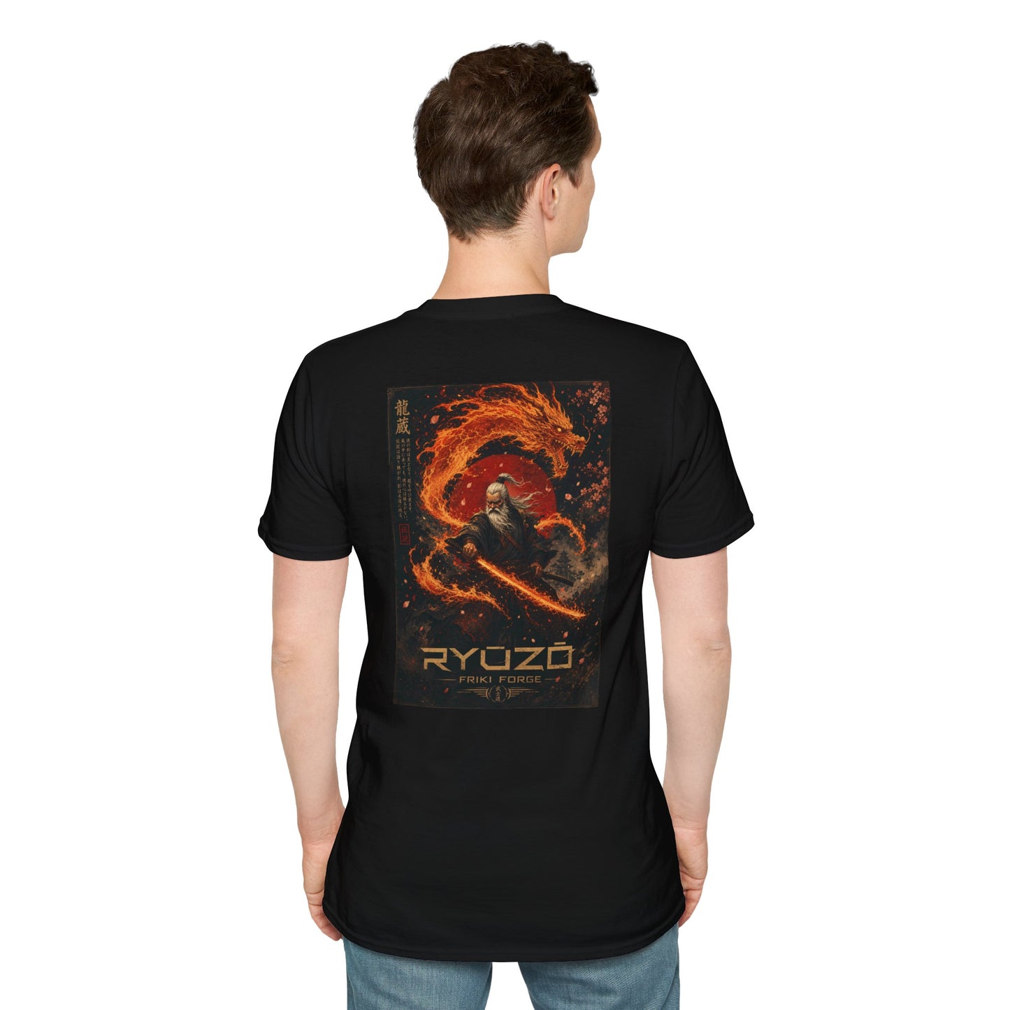 Camiseta Unisex Original Ryūzō – Samurai de la Llama Eterna 🔥⚔️